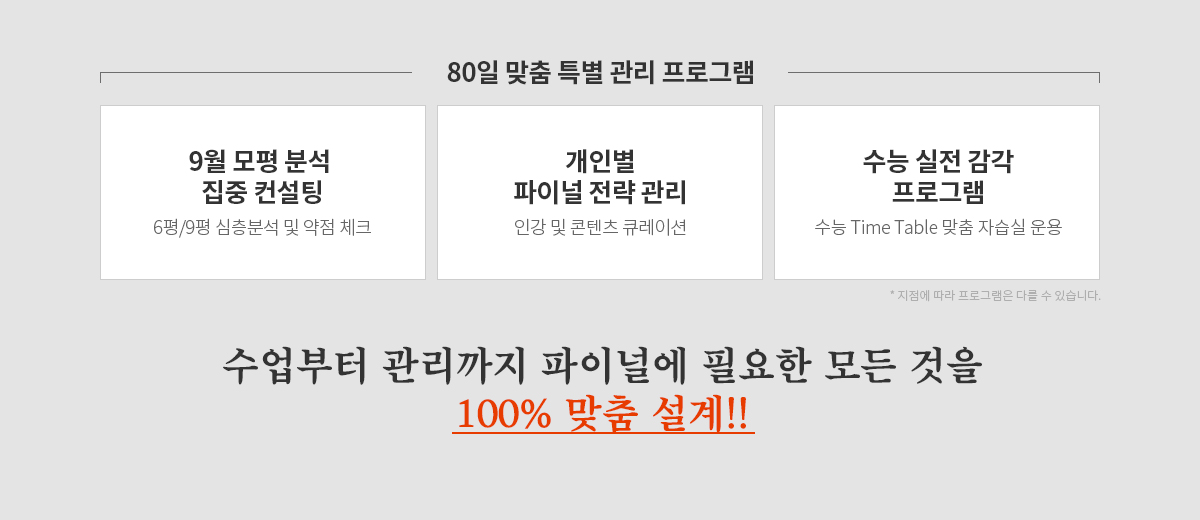 80일 맞춤 특별 관리 프로그램
