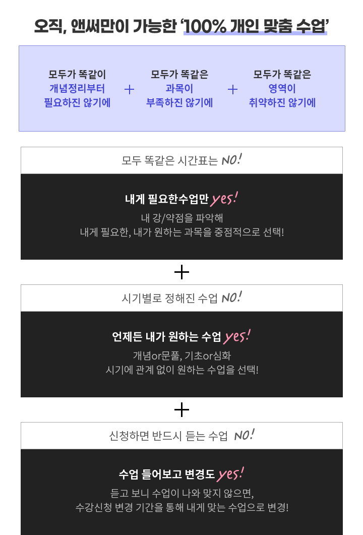 100% 개인 맞춤 학습관리 프로그램