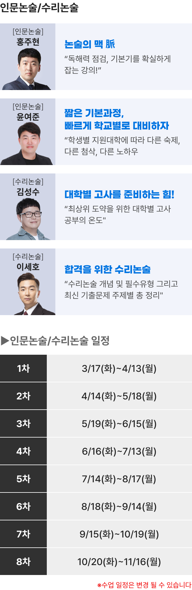 인문/수리 논술