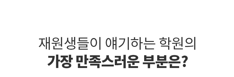 재원생들이 얘기하는 학원의 가장 만족스러운 부분은?