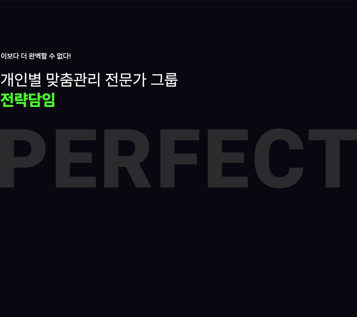 개인별 맞춤관리 전문가 그룹 전략담임