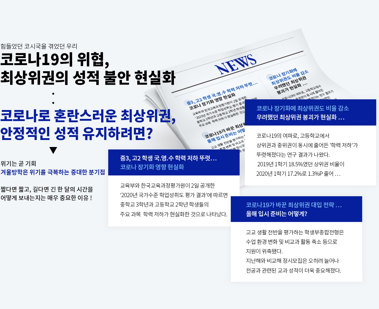 코로나19로 인한 학습 관리 실패 기초 학력 저하 현실화