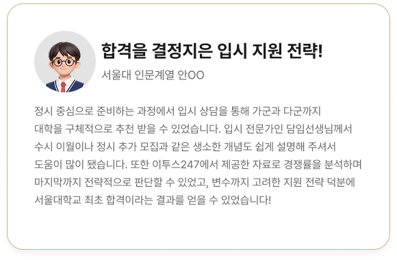 합격을 결정지은 입시 지원 전략!