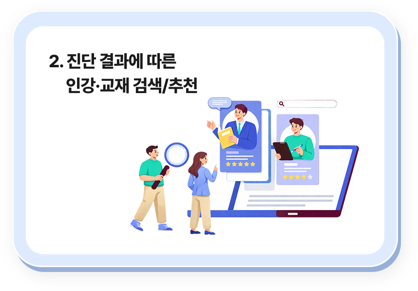 2. 진단 결과에 따른 인강·교재 검색/추천