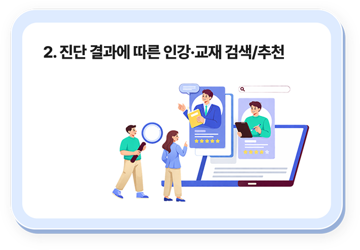 2. 진단 결과에 따른 인강·교재 검색/추천