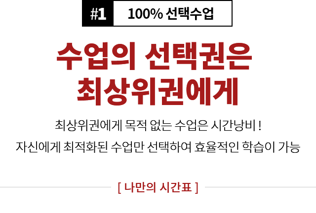 수업의 선택권은 최상위권에게