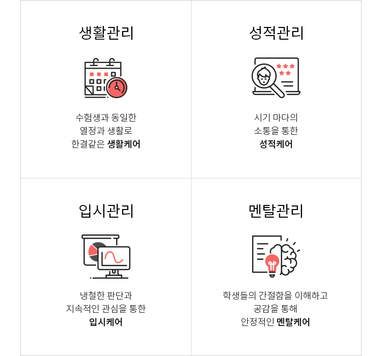 생활관리,성적관리,입시관리,멘탈관리