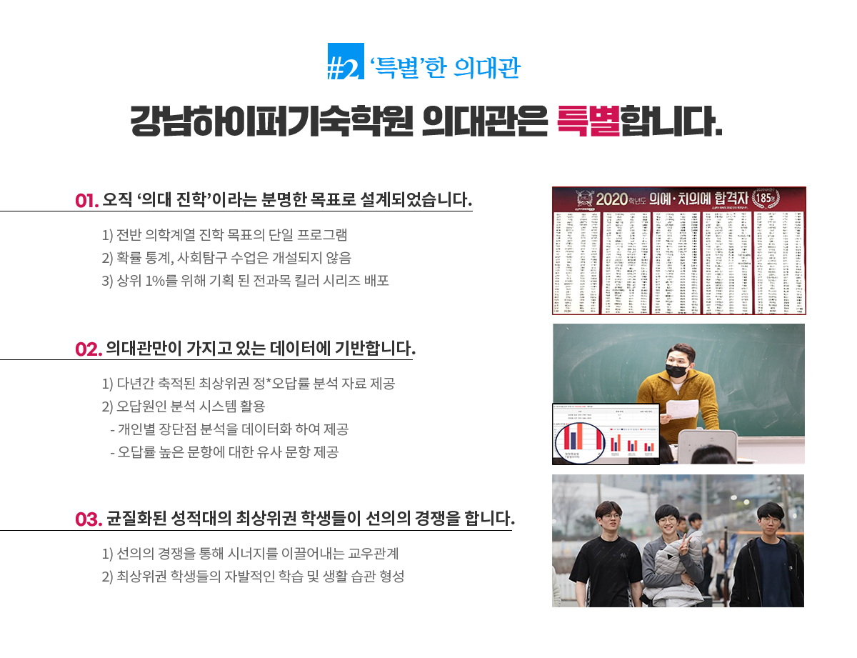강남하이퍼기숙학원 의대관은 특별합니다.