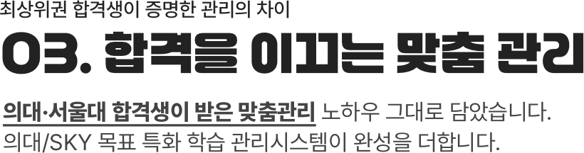 03. 합격을 이끄는 맞춤 관리