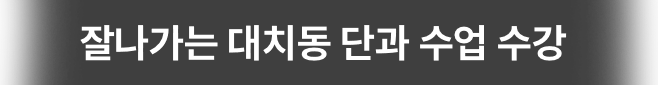 잘나가는 대치동 단과 수업 수강